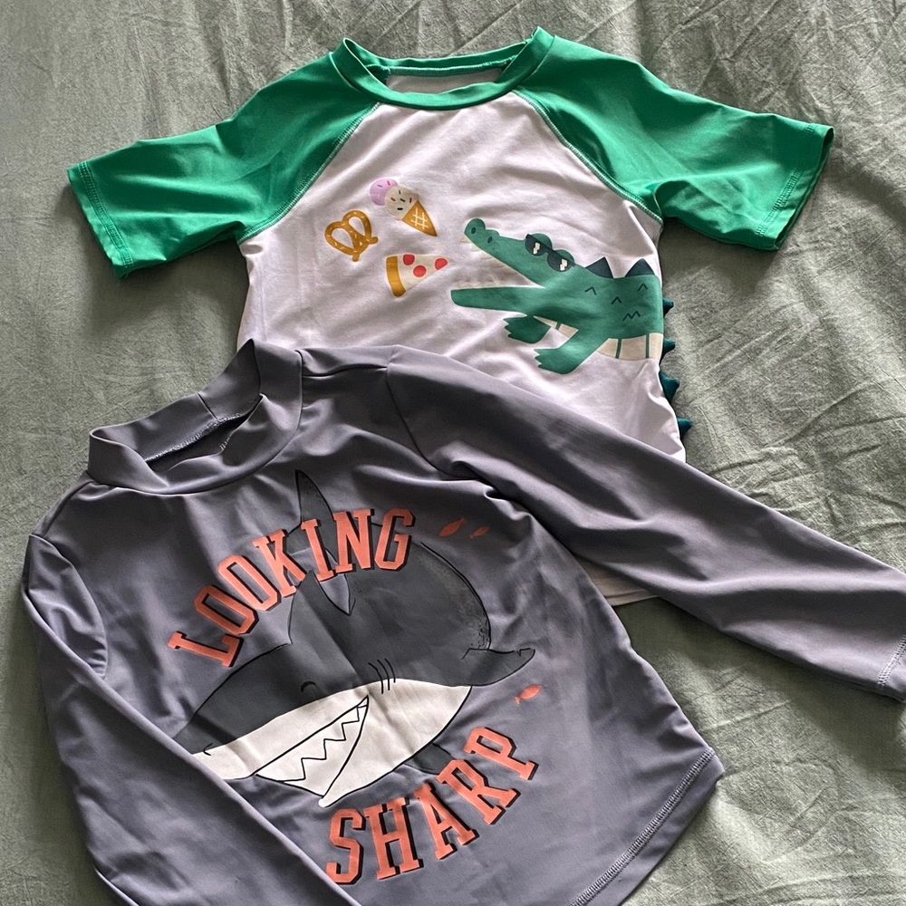 Boys 5T Long sleeve and short sleeve rash guards